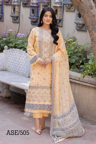 ASE 505 Areeha Embroidered Textured Lawn Collection