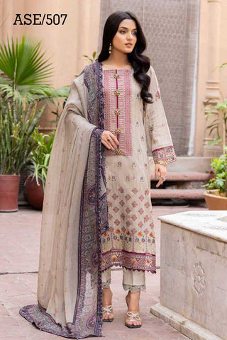 ASE 507 Areeha Embroidered Textured Lawn Collection