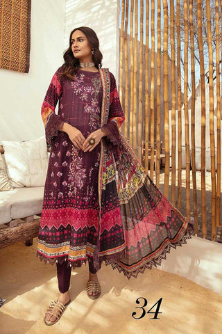 Design 34 Faiza Embroidered Handmade Lawn Collection