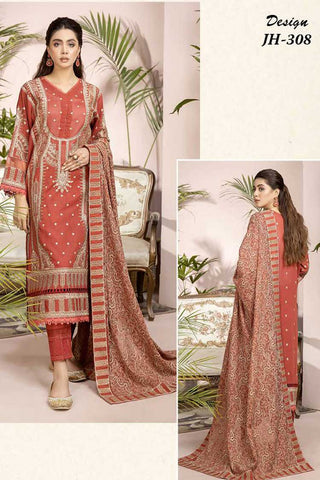 JH 308 Pinks Embroidered Swiss Voil Collection Vol 2