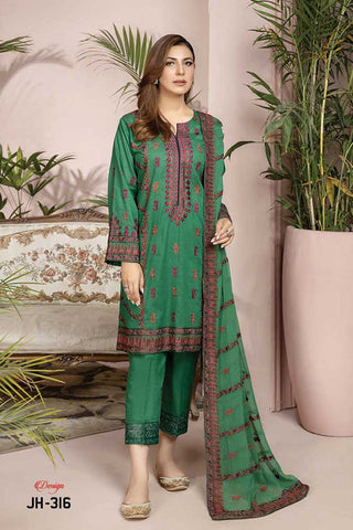 JH 316 Signature Embroidered Rib Lawn Collection