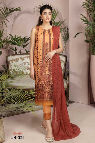 JH 321 Signature Embroidered Rib Lawn Collection