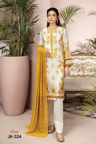 JH 324 Signature Embroidered Rib Lawn Collection