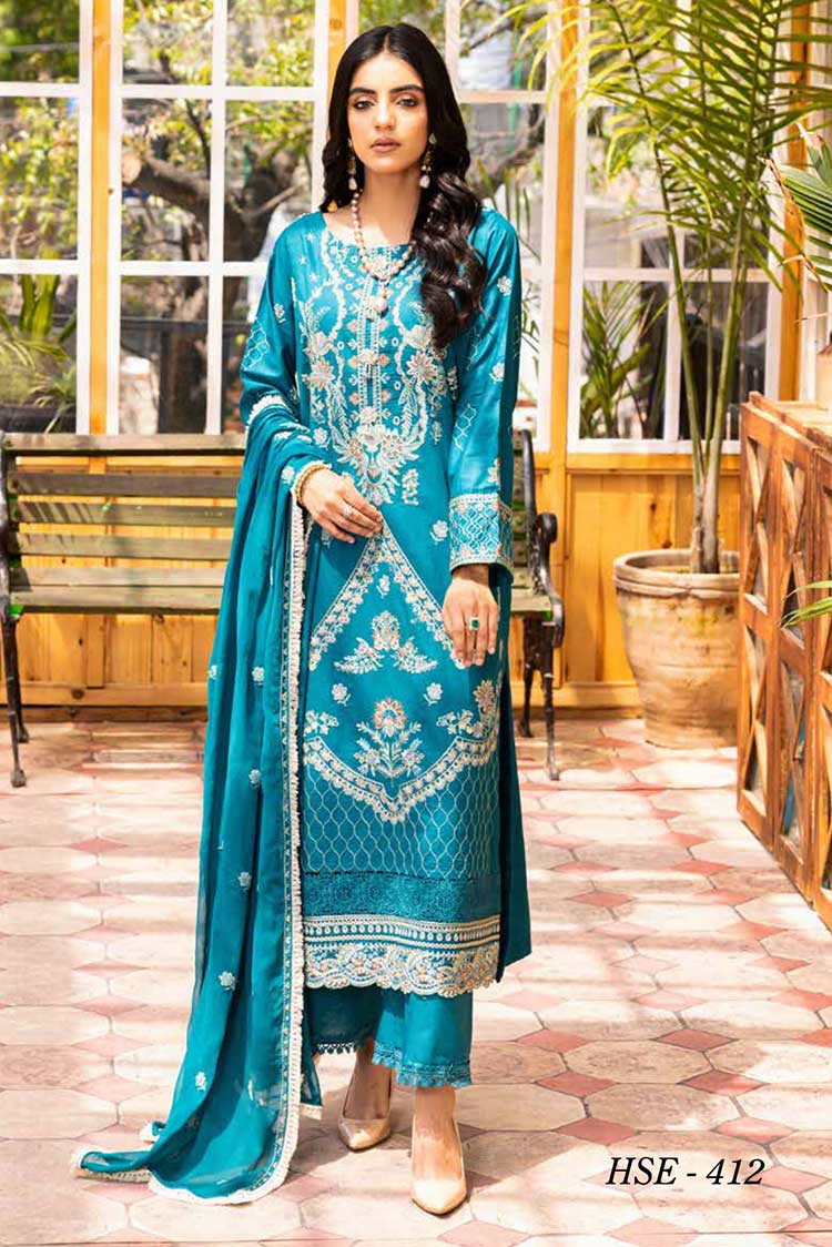 Picture of Shaista - HSE 412 Haniy Embroidered Lawn Collection - Available at Raja Sahib