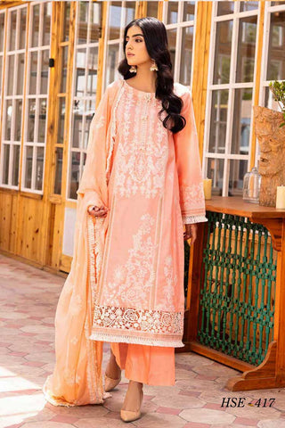 HSE 417 Haniy Embroidered Lawn Collection