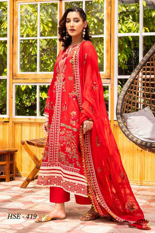 HSE 419 Haniy Embroidered Lawn Collection