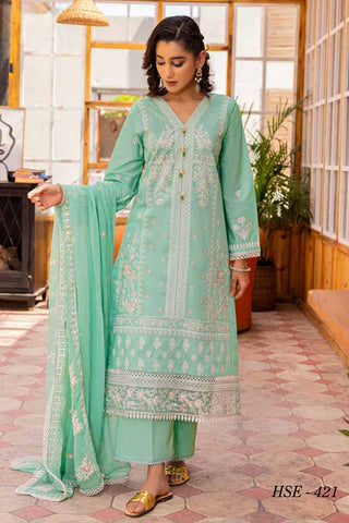 HSE 421 Haniy Embroidered Lawn Collection