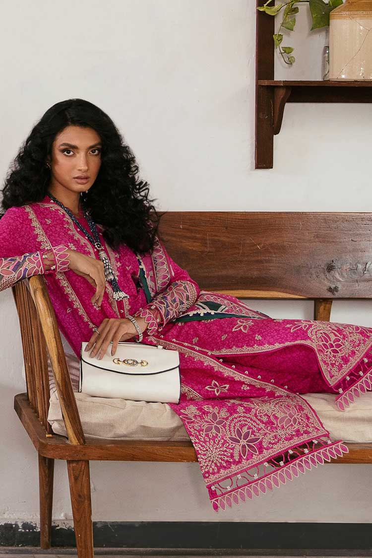 Picture of Jazmin - 02 Bright Fuchsia Iris Lawn Spring Summer Collection - Available at Raja Sahib