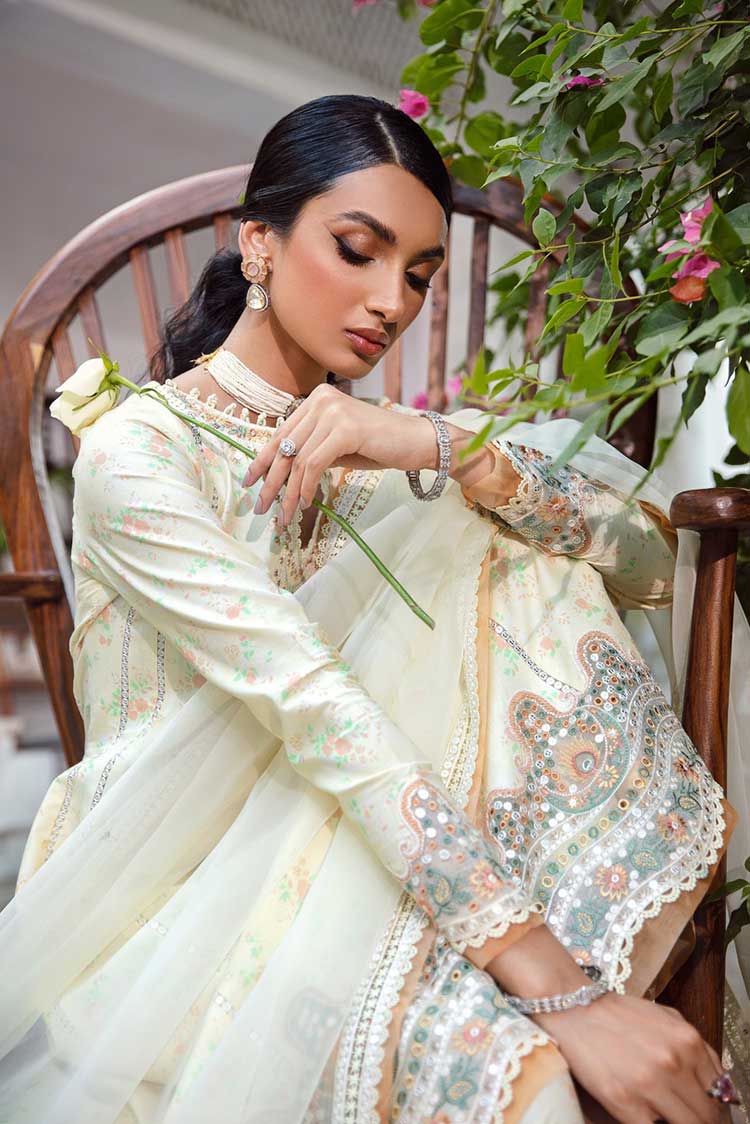 Picture of Jazmin - 06 Lime Primrose Iris Lawn Spring Summer Collection - Available at Raja Sahib