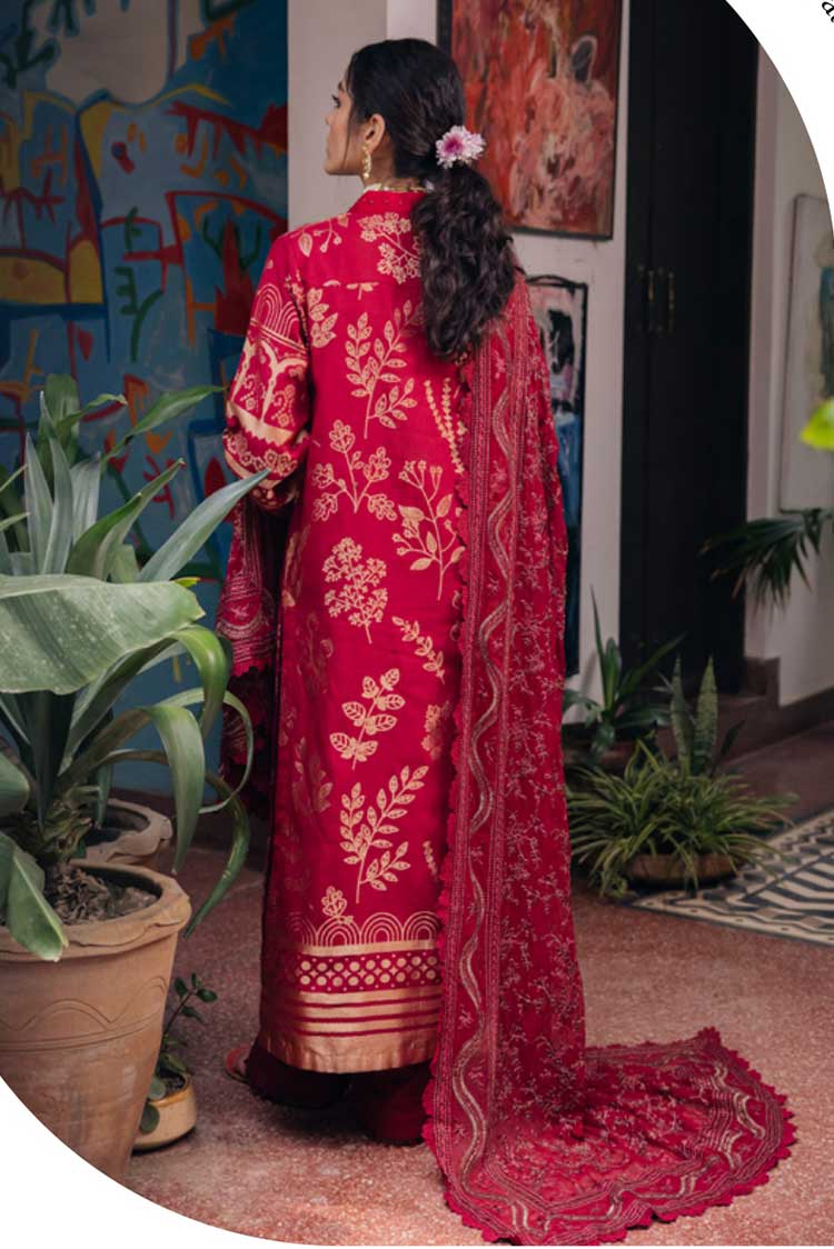 Picture of Nureh - NJ 87 Maya Embroidered Cambric Jacquard Collection - Available at Raja Sahib