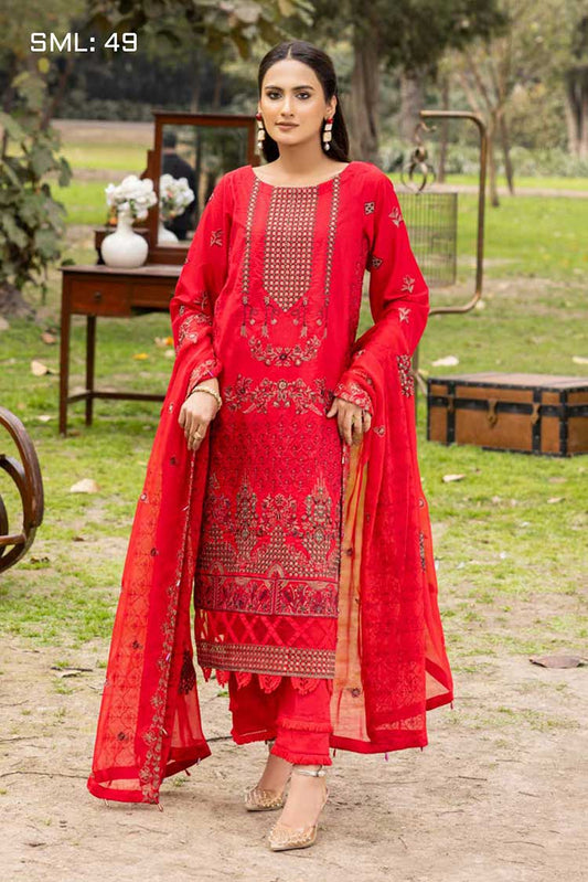 Picture of Shaista - SML 49 Mehrunisa Embroidered Lawn Collection - Available at Raja Sahib