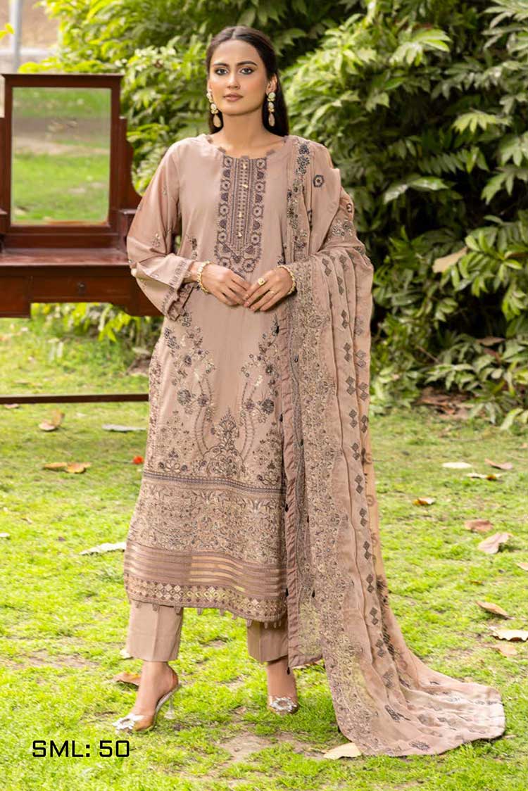 Picture of Shaista - SML 50 Mehrunisa Embroidered Lawn Collection - Available at Raja Sahib