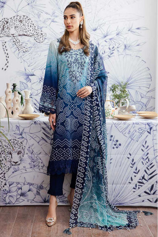 NSG 125 Gardenia Embroidered Printed Slub Linen Collection Vol 5