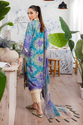 NSG 127 Gardenia Embroidered Printed Slub Linen Collection Vol 5