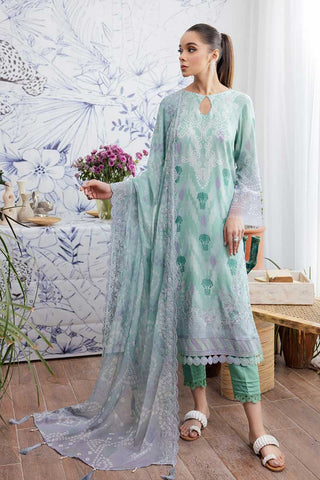 NSG 129 Gardenia Embroidered Printed Slub Linen Collection Vol 5