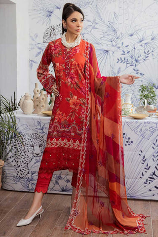 NSG 132 Gardenia Embroidered Printed Slub Linen Collection Vol 5