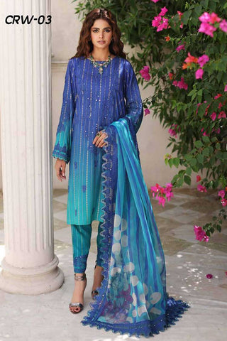 CRW 03 Rangoli Embroidered Staple Jacquard Collection Vol 1