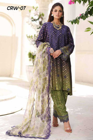 CRW 07 Rangoli Embroidered Staple Jacquard Collection Vol 1