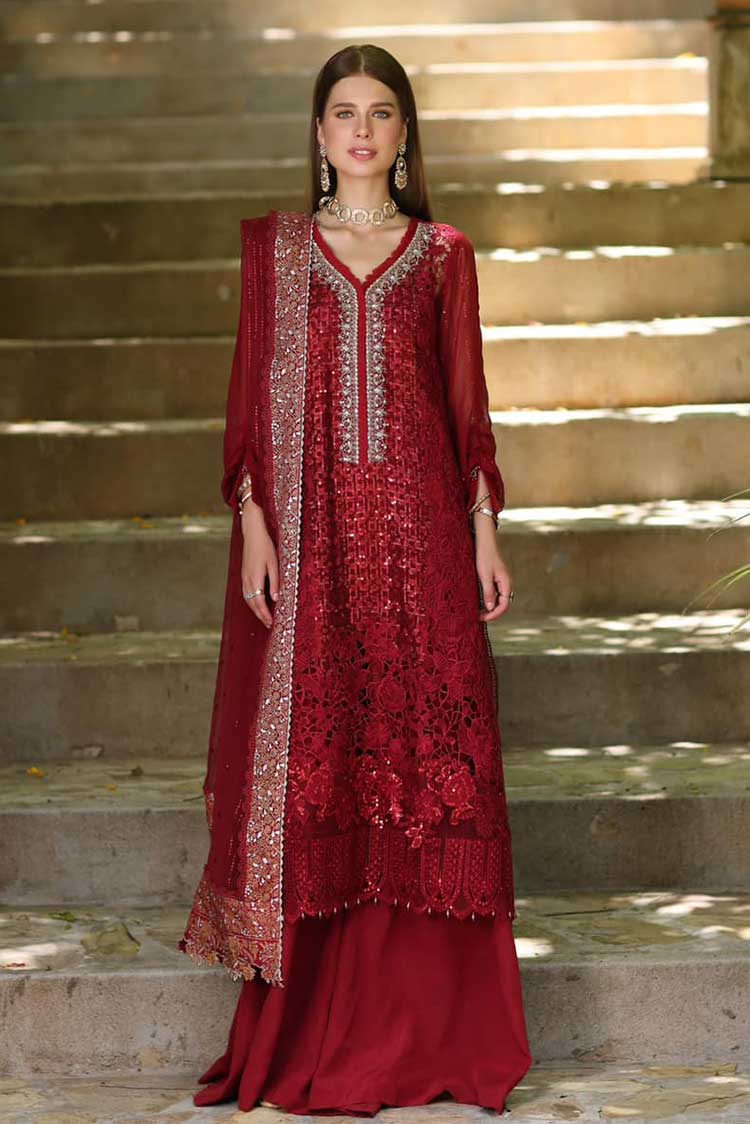 Picture of Noor by Saadia Asad - D3 Sirena Noor Chiffon Handwork Schiffli And Laserkari Collection - Available at Raja Sahib