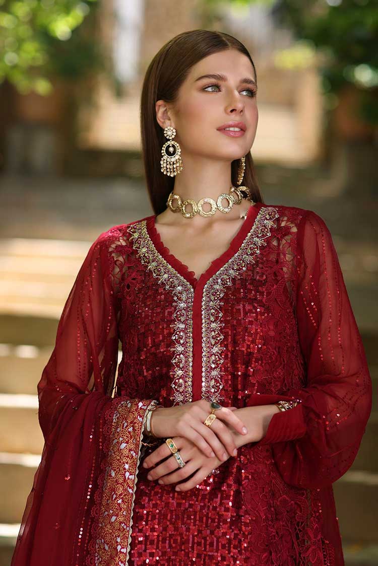 Picture of Noor by Saadia Asad - D3 Sirena Noor Chiffon Handwork Schiffli And Laserkari Collection - Available at Raja Sahib