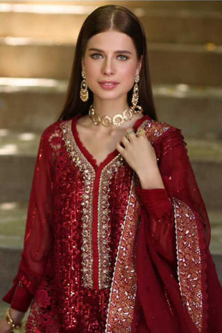 Picture of Noor by Saadia Asad - D3 Sirena Noor Chiffon Handwork Schiffli And Laserkari Collection - Available at Raja Sahib