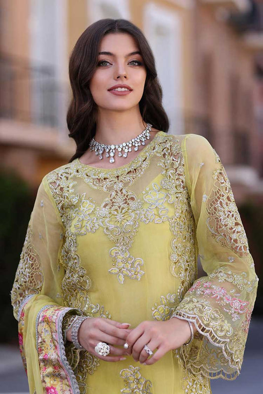 Picture of Noor by Saadia Asad - D4 Minali Noor Chiffon Handwork Schiffli And Laserkari Collection - Available at Raja Sahib