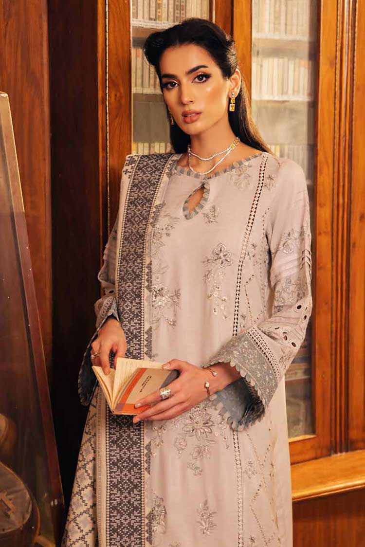 Picture of Nureh - NE 54 Exclusive Embroidered & Embellished Leather Peach Collection - Available at Raja Sahib