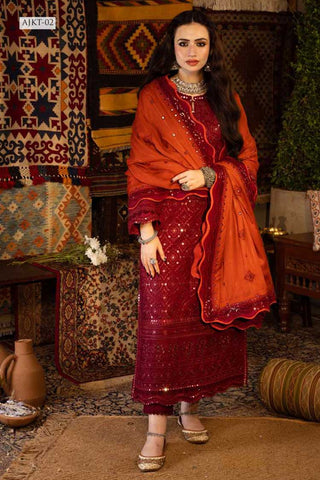 AJKT 02 Kashmiri Taanka Embroidered Shawl Collection