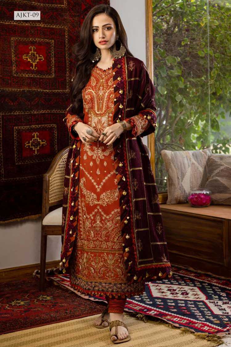 Picture of Asim Jofa - AJKT 09 Kashmiri Taanka Embroidered Shawl Collection - Available at Raja Sahib