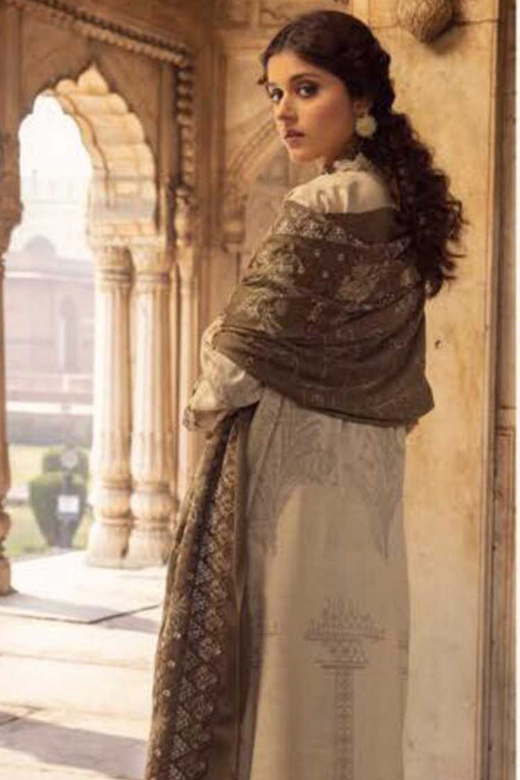 Picture of Shaista - Design 591 Gold Embroidered Peach Leather Collection - Available at Raja Sahib