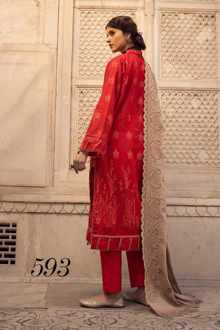 Picture of Shaista - Design 593 Gold Embroidered Peach Leather Collection - Available at Raja Sahib