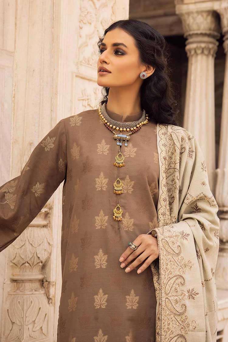 Picture of Shaista - Design 601 Gold Embroidered Peach Leather Collection - Available at Raja Sahib