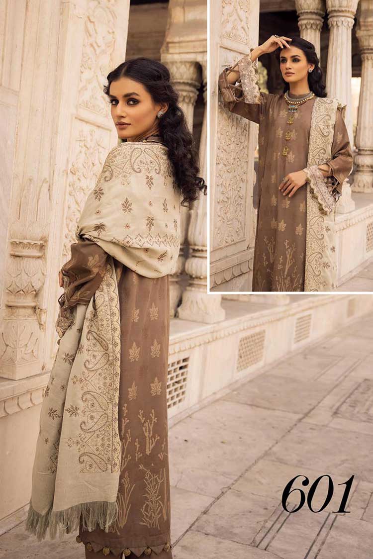 Picture of Shaista - Design 601 Gold Embroidered Peach Leather Collection - Available at Raja Sahib