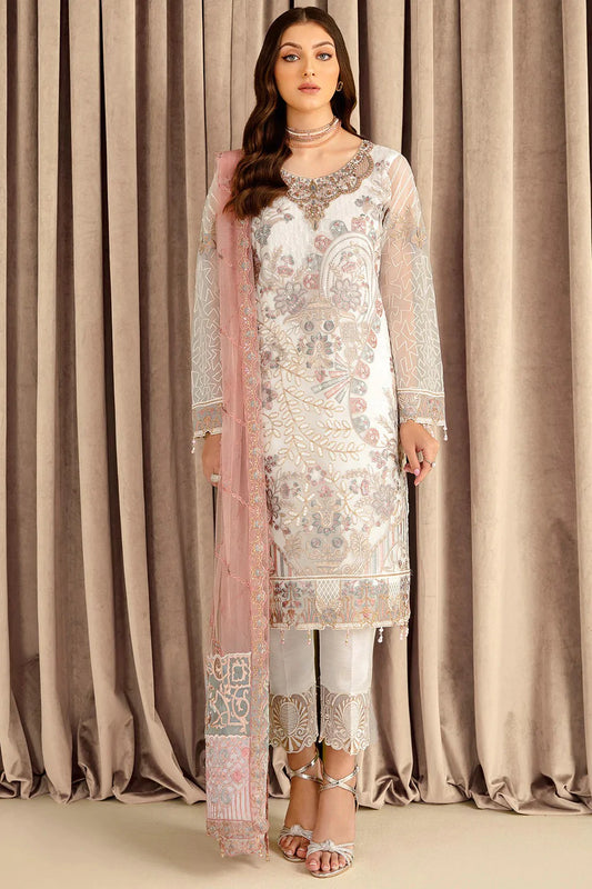 Picture of Ramsha - M 707 Minhal Embroidered Chiffon Collection Vol 7 - Available at Raja Sahib