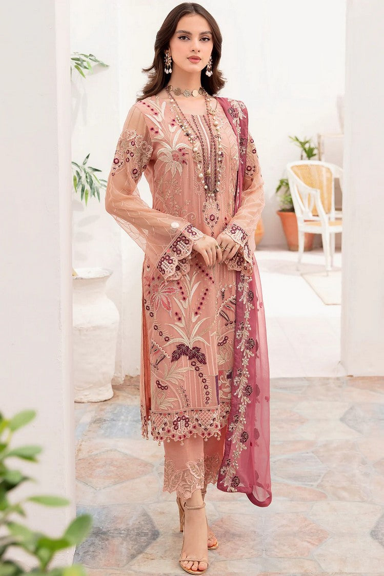 Picture of Ramsha - A 702 Chevron Chiffon Collection Vol 7 - Available at Raja Sahib