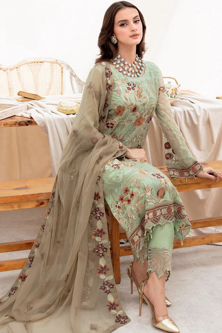 Picture of Ramsha - A 710 Chevron Chiffon Collection Vol 7 - Available at Raja Sahib