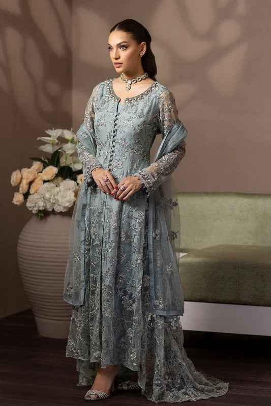 Picture of Flossie - AV 105 Winter Mint Avalanche Luxury Chiffon Collection - Available at Raja Sahib