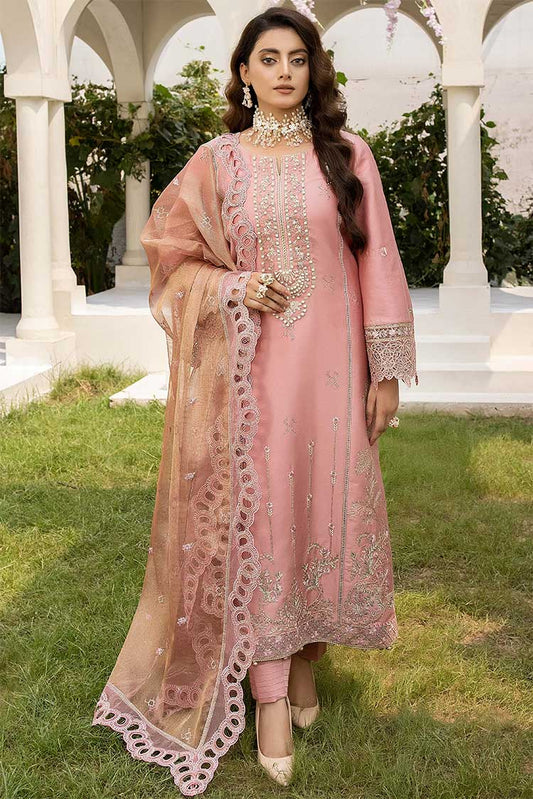 Picture of Meem - D 01 Deep Rose Luxury Cotton Sateen Handwork Collection - Available at Raja Sahib