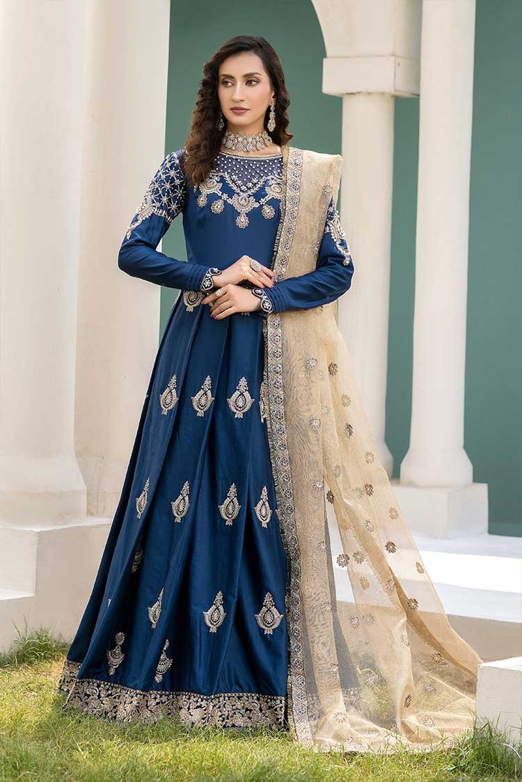 Picture of Meem - D 03 Blue Prism Luxury Cotton Sateen Handwork Collection - Available at Raja Sahib