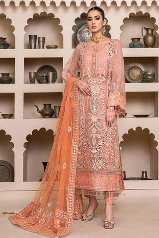 D 001 Delight Pink Luxury Embroidered Collection