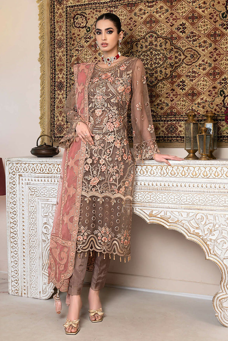 Picture of Janique - D 005 Apricot Blossom Luxury Embroidered Collection - Available at Raja Sahib