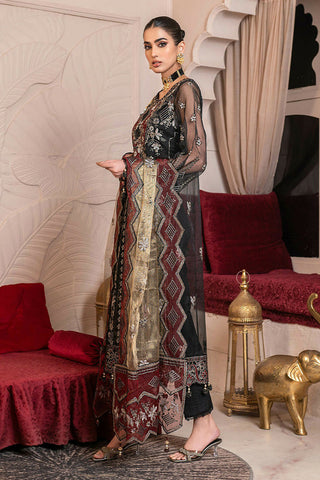 Janique - D 006 Black Frescoe Luxury Embroidered Collection