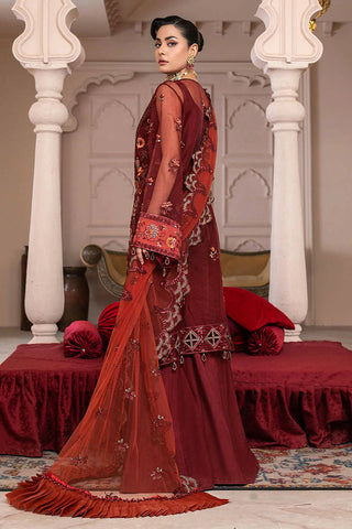 Janique - D 007 Red Stone Luxury Embroidered Collection