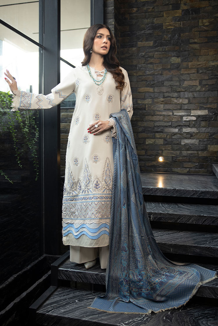 Picture of Humdum - Zimal Embroidered Wool Jacquard Collection - ZM-02 - Available at Raja Sahib