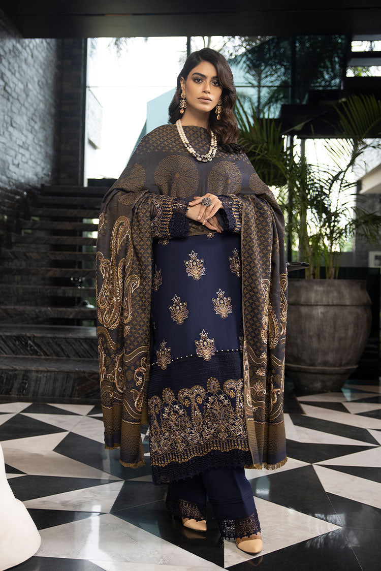 Picture of Humdum - Zimal Embroidered Wool Jacquard Collection - ZM-03 - Available at Raja Sahib