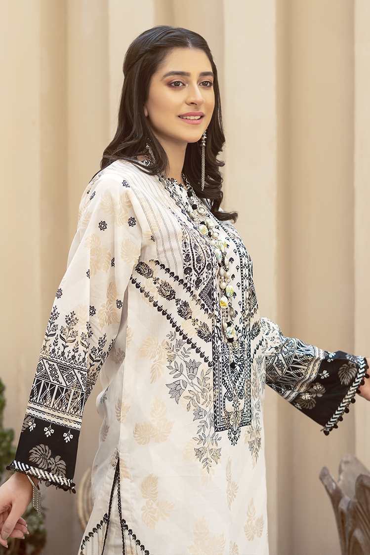 Picture of Ellena - Adriana EY-L1-3-04 Printed Jacquard Kurti - Available at Raja Sahib