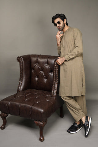 Picture of Black Pearl-Burly Wood Kameez Shalwar - C14OL - Available at Raja Sahib