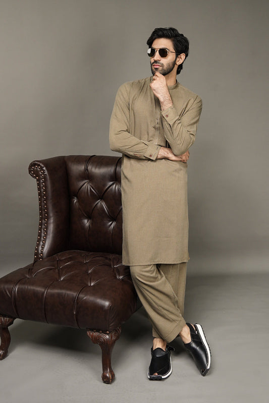 Picture of Black Pearl-Burly Wood Kameez Shalwar - C14OL - Available at Raja Sahib