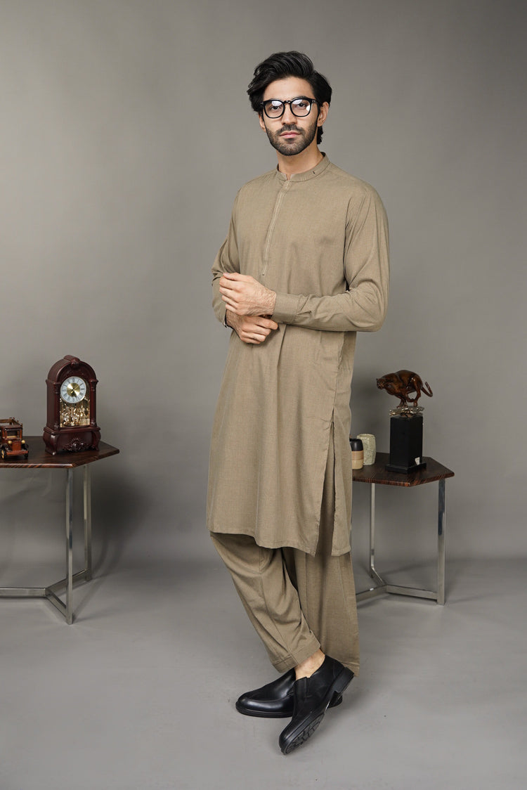 Picture of Black Pearl-Burly Wood Kameez Shalwar - C15OL - Available at Raja Sahib