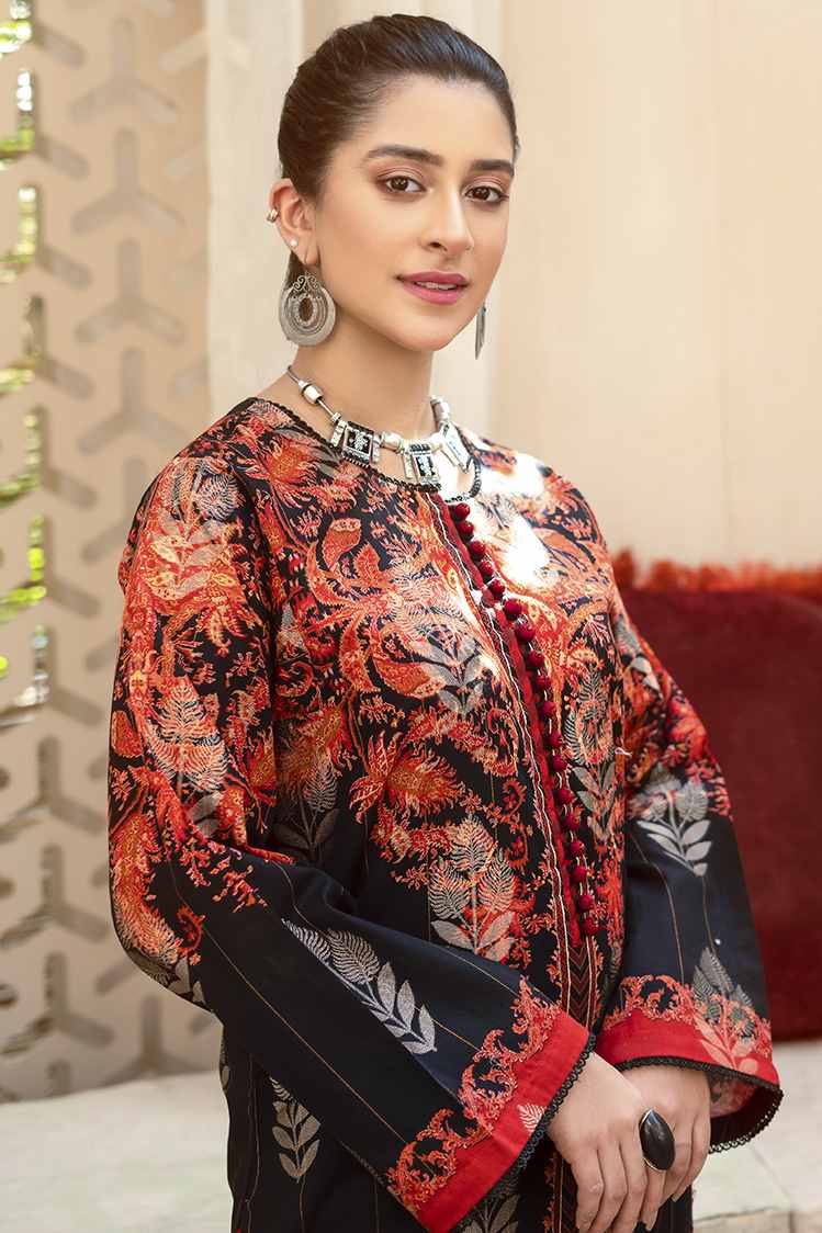 Picture of Ellena - Dusk EY-L1-3-09 Printed Jacquard Kurti - Available at Raja Sahib